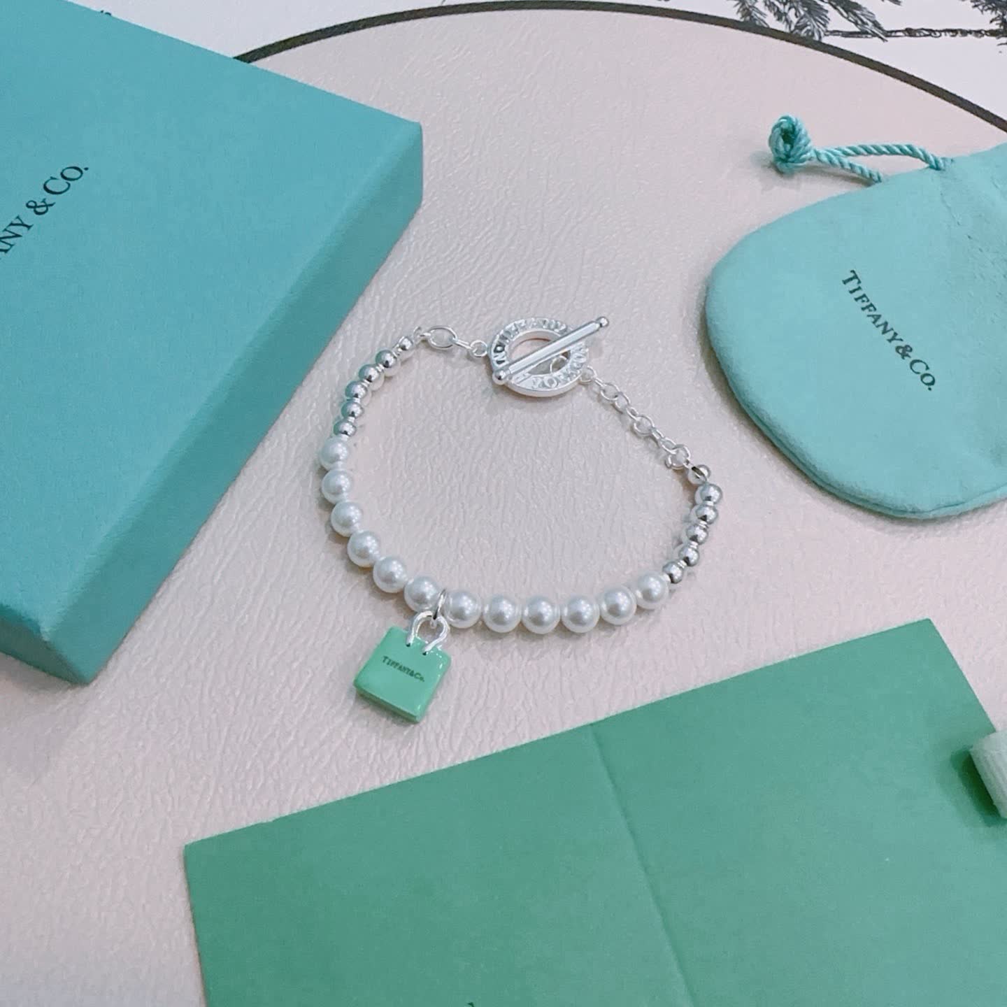 Tiffany & Co. Pearl Bracelet with Tag Charm